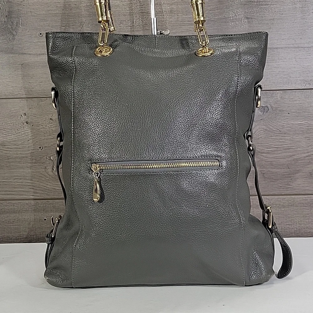 Kristen Bell for Erica Anenberg Gray Pebble Leather Tote Bag